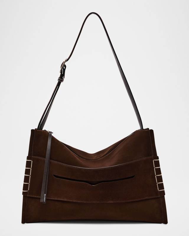 Calfskin Suede Loafer Messenger Bag